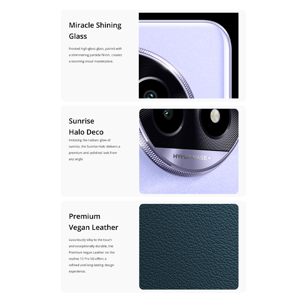 Realme 13 Pro 5G 12GB+512GB | 6.7 inches OLED | 50MP Sony LYT-600 OIS Camera | Snapdragon 7s Gen 2, Octa-core up to 2.4Ghz | Li-Po 5200mAh