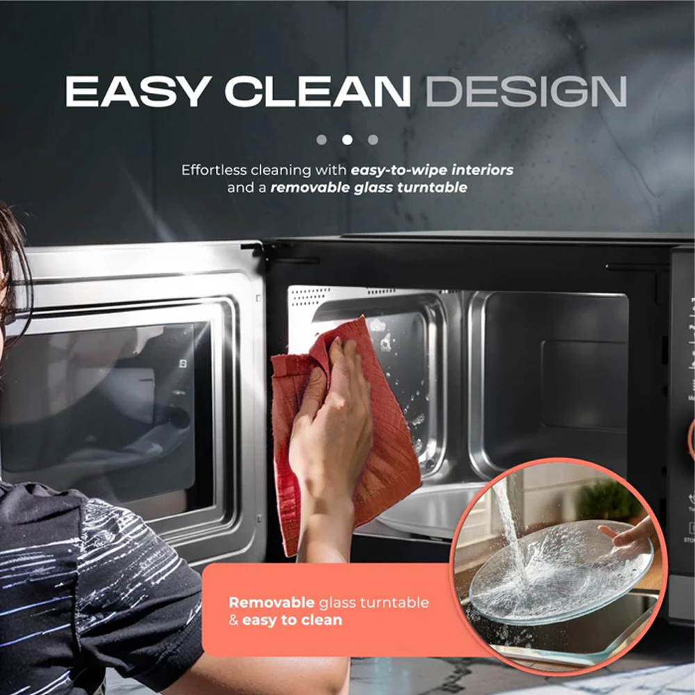 Russell Taylors 23L Digital Microwave Oven Gray M8 | 12 Preset Programs | Adjustable Power 10-level