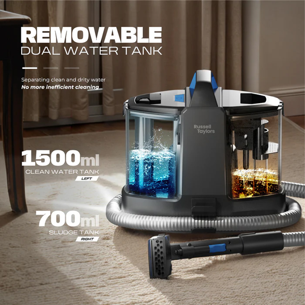 Russell Taylors 500W Multi-Surface Spot Cleaner SC20 | Clean fabrics, mirrors & windows | Portable, lightweight