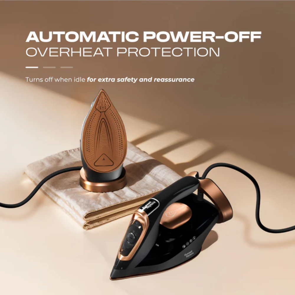 Russell Taylors 3000W Optisense Anti-Burn Steam Iron SI1 PRO | Auto Power Off | Ceramic-Coated Soleplate