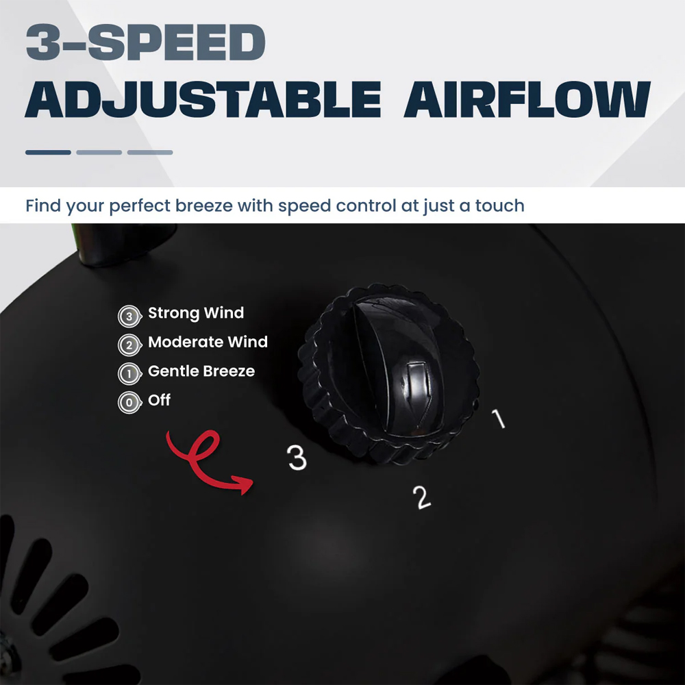 Russell Taylors 16" 4-Blade Stand Fan/Table Fan with Metal Blade SF3 TF3 | 3-Speed Selection | Wide-Angle Breeze Tilt & Oscillation