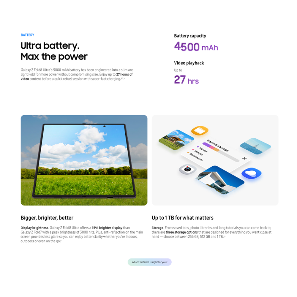 SAMSUNG Galaxy Z Fold8 Ultra 12GB+256GB / 12GB+512GB / 16GB+1TB | Snapdragon® 8 Elite Gen 5 | 5000 mAh | Galaxy AI |2504 x 2256 QXGA+ Dynamic AMOLED 2X