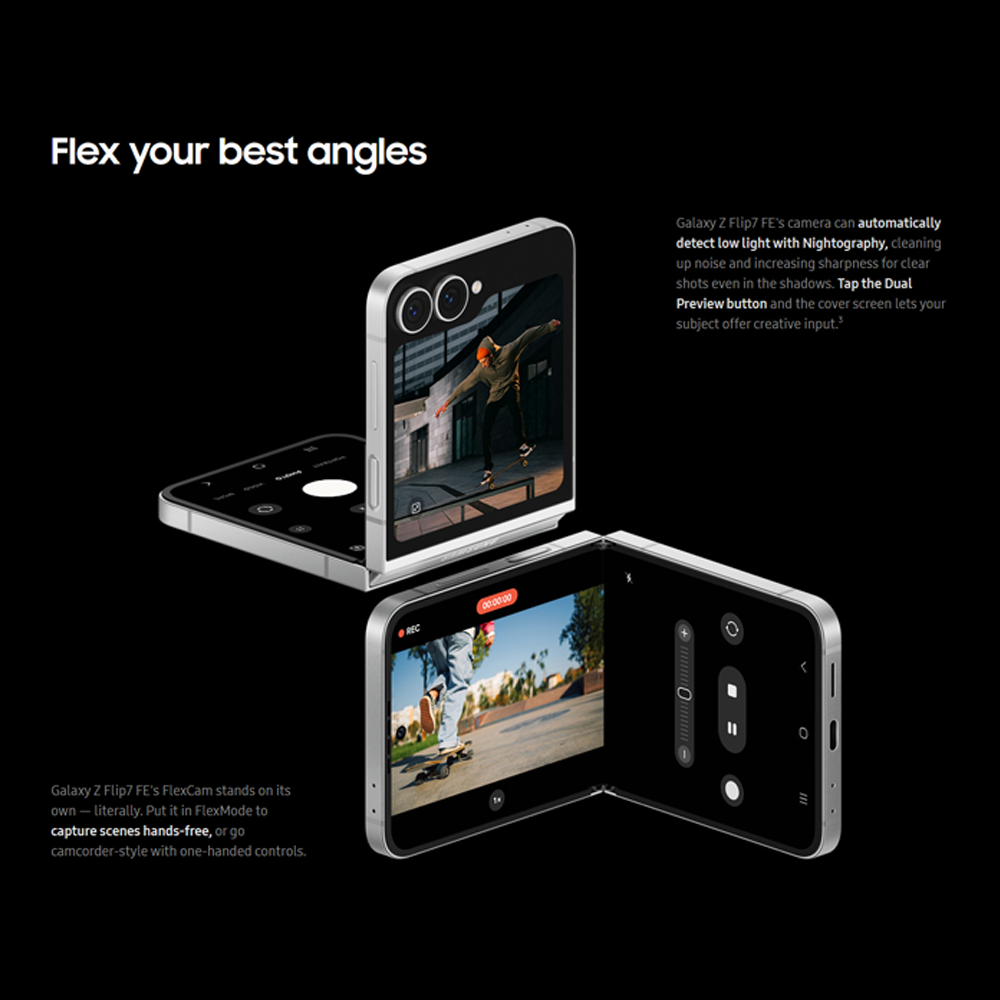SAMSUNG Galaxy Z Flip7 FE | Pro-level 50 MP camera for selfies | One UI 8. All new for Flip | Efficient battery powers all-day use