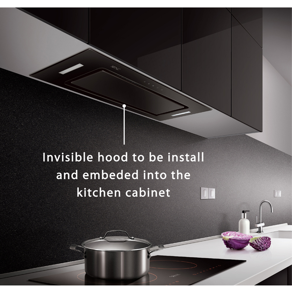 SENZ 1200m3/h Invisible Cooker Hood SZ-CH1288RC | 3 speeds power | Twin Carbon Filters | LED lights