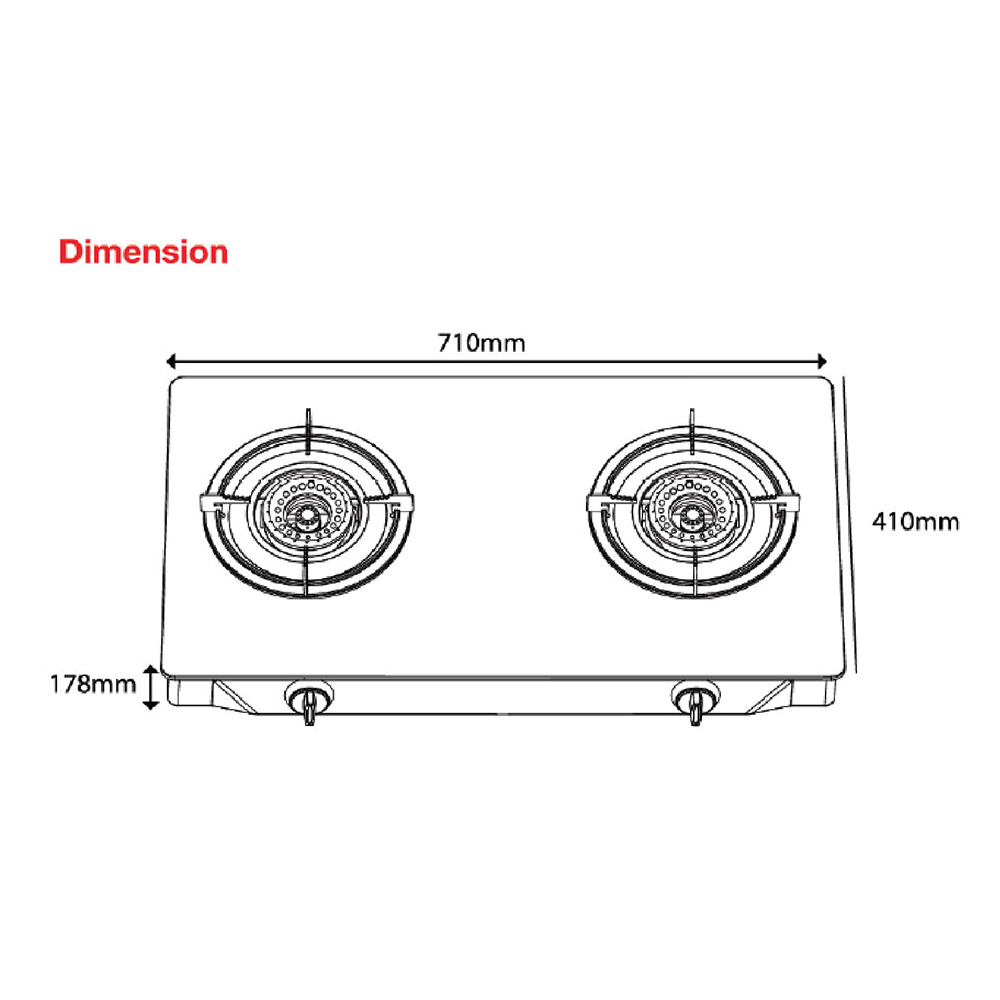 SENZ 2 Burners Portable Table Top SPIRAL/LINEAR FLAME Gas Stove with Safety Valve SZ-GS202/SZ-GS303| Futex Glass Heat Resistance