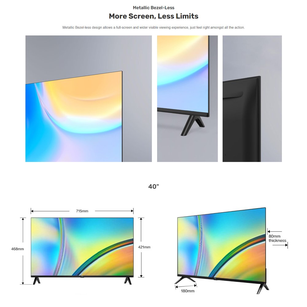 TCL 32 inches 43 inches 4K Android Smart TV 32S5400AF/ 43S5400A | Dolby Audio | Bezel-less Design