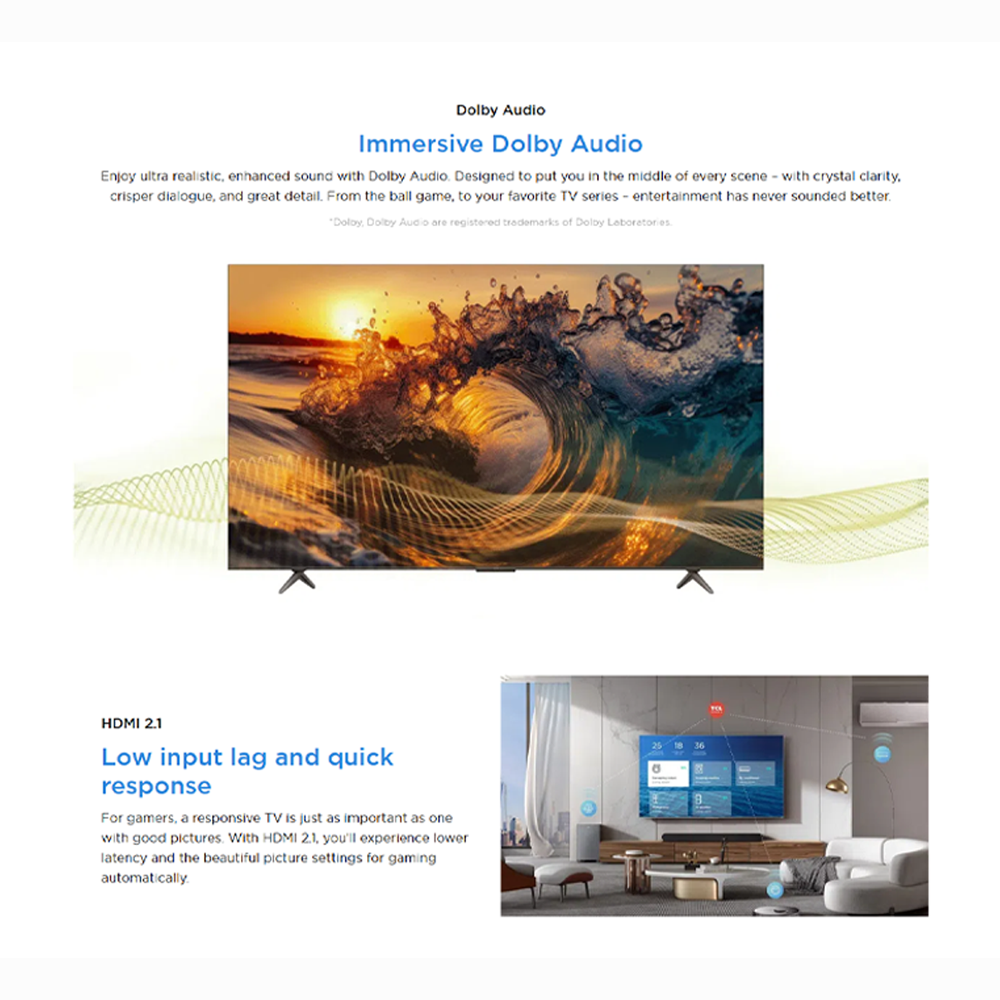 [2025 New Model] TCL 55"/65"/75" 4K HDR Google TV | P61K Series | Dolby Audio | AiPQ Processor | MEMC | HVA Panel