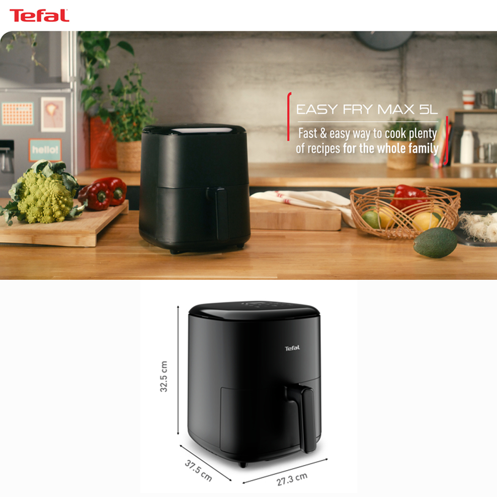 Tefal 5L Easy Fry Max Digital Air Fryer EY2458 | Digital Touchscreen | Save Time and Energy | Auto Cooking Program