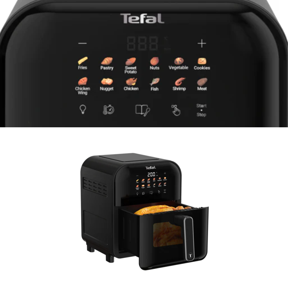 Tefal 6L Easy Fry Far-Infrared Vision Digital Air Fryer EY821865 | Far-Infrared Technology | Digital Control Panel | With Viewing Window