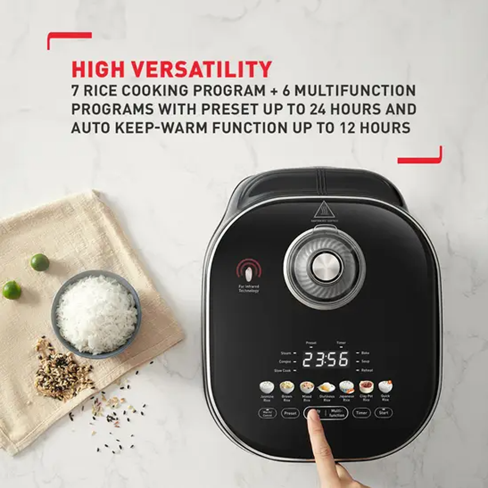 Tefal 1.5L Far Infrared IH Rice Cooker RK8868 | 12-hour Keep Warm feature | Touch control panel | 13 versatile cooking programs