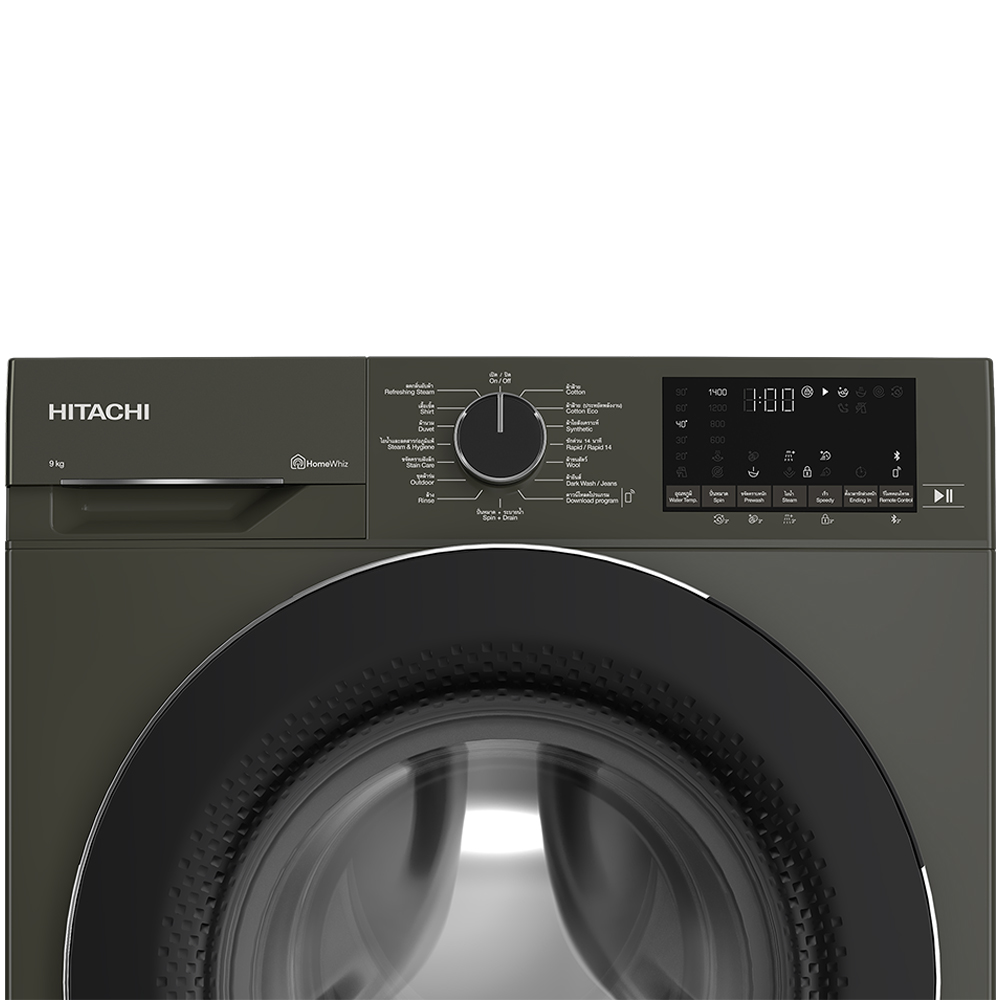 Hitachi 9/ 10KG Front Load Inverter Steam & Hygiene Washing Machine BD-90YFVEM / BD-100XFVEADM | Steam & Hygience Programme | Efficient Inverter Motor | 15 Preset Programmes
