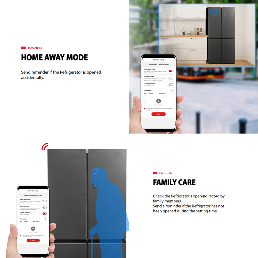 TOSHIBA 530L Multi Doors Origin Inverter IoT Refrigerator GR-RF531WI-PMY(60E) | Smart Control | PUREBIO- Ag+ ion | Smart Sensor