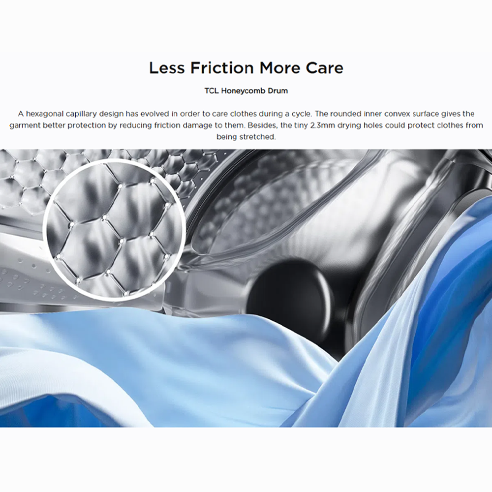 TCL 10.5KG/7KG Inverter Direct Drive Washer Dryer With Full LED Panel TWD105-C31DG | DD Motor | Less Friction More Care