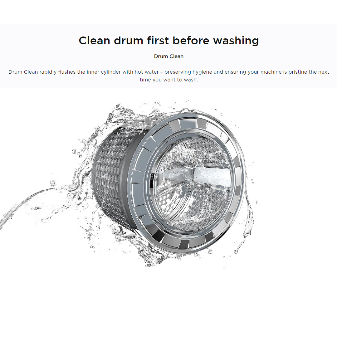 TCL 8/10KG Front Load Digital Inverter Washing Machine TWF80-G143061DA05 | Digital Inverter Motor | Steam Wash | Heat Sterilization | Add Garment | Drum Clean | 24 Hours Delay | Child Lock | Washing Machine with 2 Year Warranty