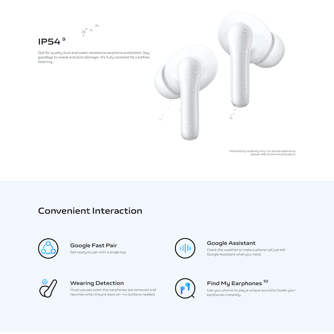 vivo TWS 3e | Fast Charging | Battery Life 42 Hours | AI Call Noise Reduction | Smart Touch Control | Dual Device Connection |  Water Resistance Earphone Protection | Earbuds with 1 Year Warranty