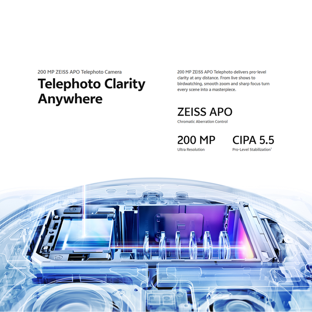 vivo X300 Pro 5G | 200MP ZEISS APO Telephoto Camera | 6510mAh BlueVolt Battery | Dimensity 9500 | 90W FlashCharge | IP68&69 Dust & Water Resistance