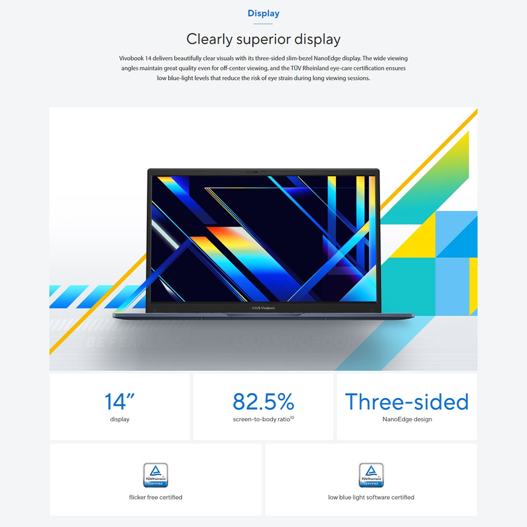 ASUS Vivobook 14-inch Intel Core i5-1335U | Intel UHD Graphics | 8GB+512GB 2021 | Windows 11 Home | Laptop with 2 Years Manufacturer Warranty