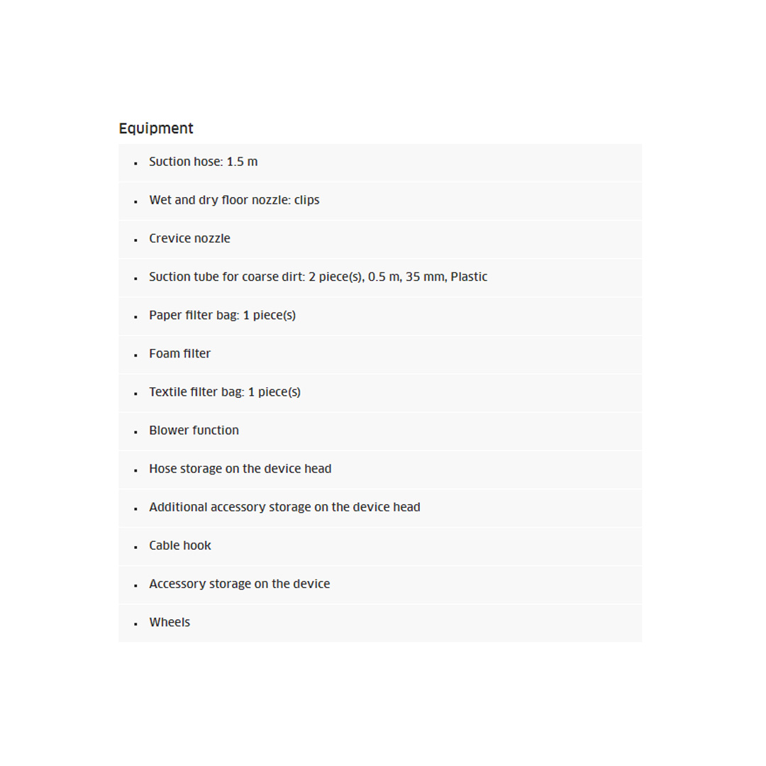 Karcher 1300W Wet & Dry Vacuum Cleaner WD 1s Classic | Suitable for Numerous Uses | Foam Filter | Blower Function | Vacuum Cleaner with 1 Year Warranty