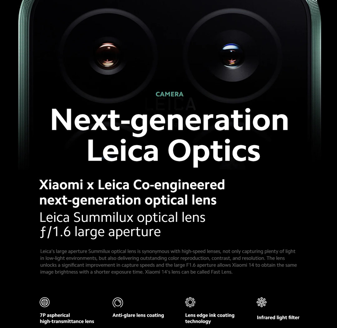 Xiaomi 14 12GB+512GB | Ultra-large Image Sensor | Supports Dolby Vision® Shooting | Leading Imagery | Compact Size | Smartphone with 1 Year Warranty