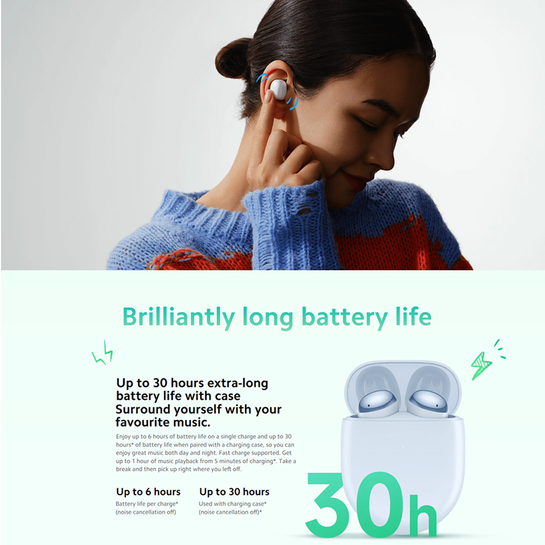 Xiaomi Redmi Buds 4 | AI Noise Reduction | Dual Transparency Mode | Brilliantly Rich Sound | Touch Control | ANC Mode | Buds with 1 Year Warranty