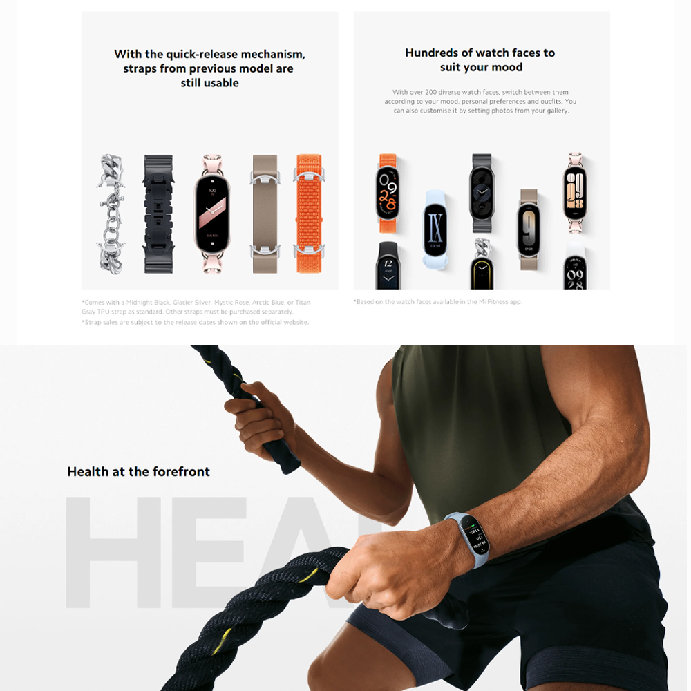 Xiaomi Smart Band 9 | Colourful metallic frame | 150+ sports modes | 1.62'' AMOLED display