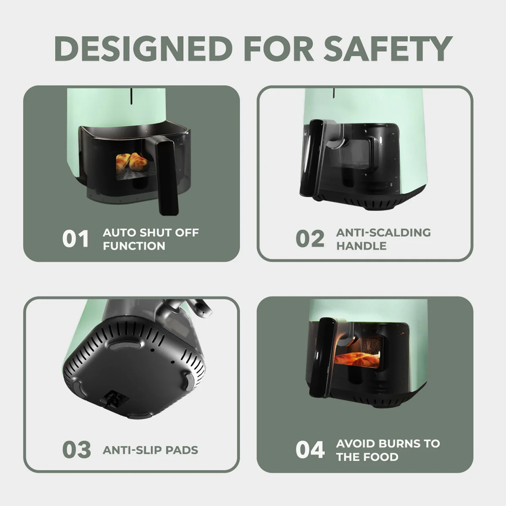 Russell Taylors 4.5L 3D Visionary Digital Air Fryer Z4 |  Function Controller  Digital | Plug 3 Pin Plug | Digital Visionary See-Through |  360° Rapid Air Circulation Technology | 2  Year General Warranty