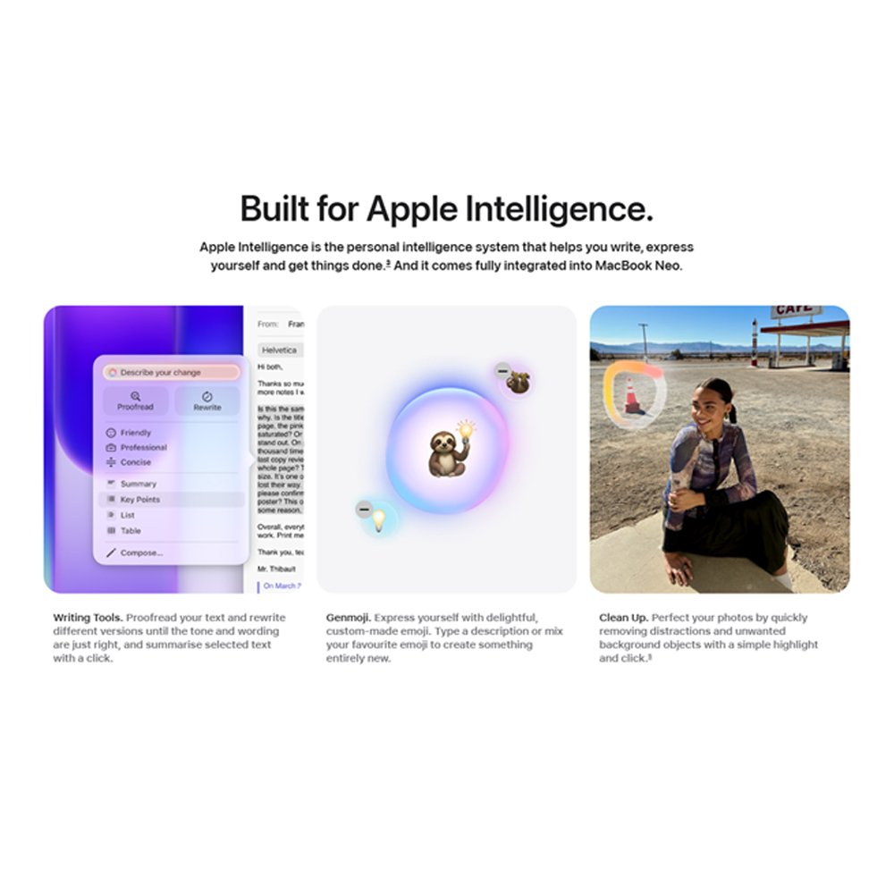 Apple MacBook Neo 8GB+256GB/ 8GB+512GB | 13-inch | Apple A18 Pro chip with 6‑core CPU and 5‑core GPU | Built-in privacy | 1080p FaceTime HD camera