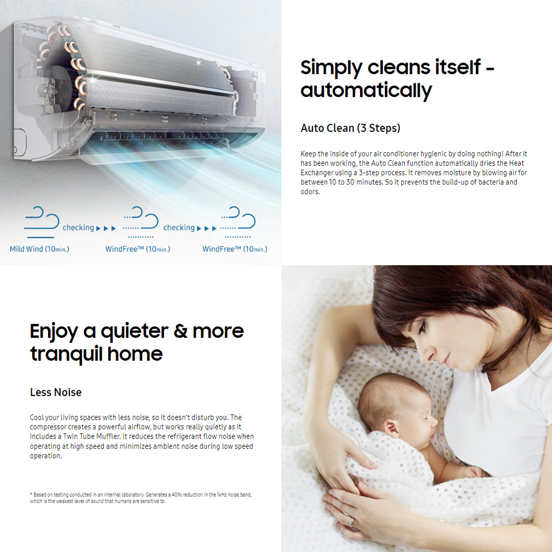 SAMSUNG 2.5HP R32 Digital Inverter WindFree Deluxe Wall Mount Air Conditioner | AR24BYFAMWKNME / AR24BYFAMWKXME | WindFree™ Cooling | AI Auto Cooling | WindFree™ Good Sleep | Air Conditioner with 1 Year Warranty