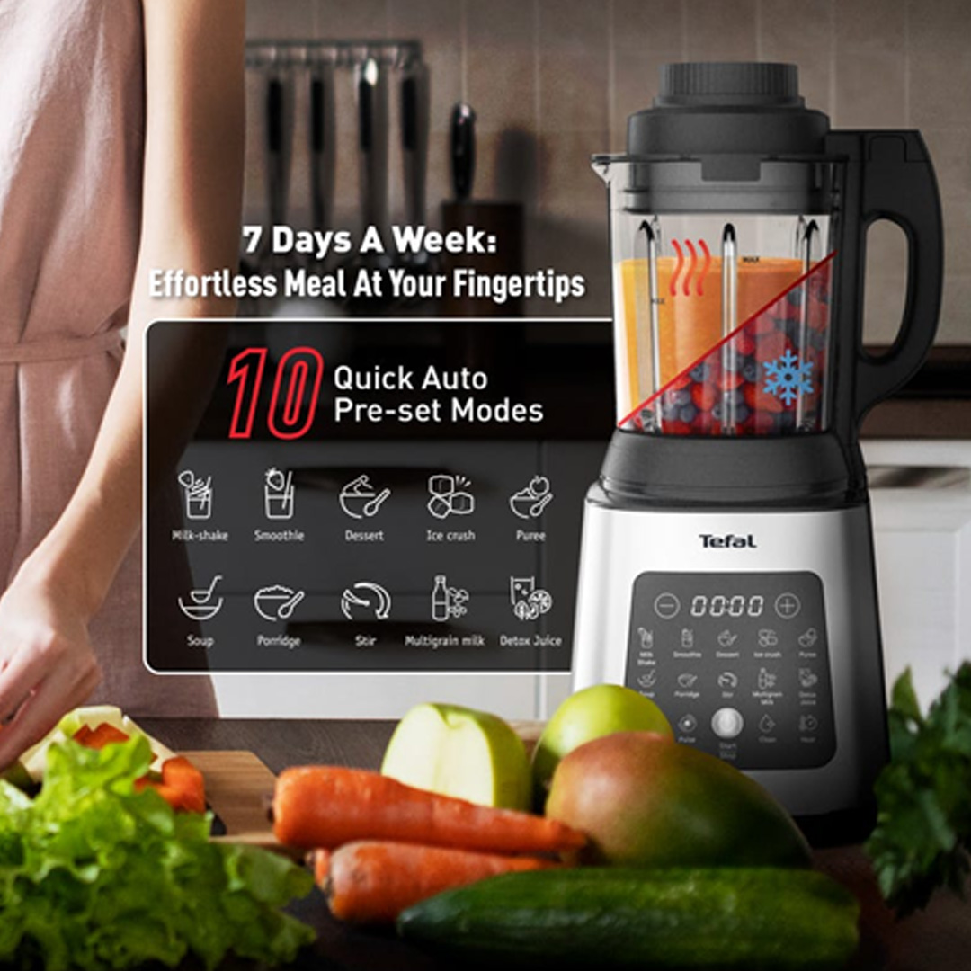 Tefal 2L PerfectMix Cook & Steam Blender BL83SD | 10 Automatic Programs | Removable Blades | High-Speed Blending | Blender with 2 Year Warranty