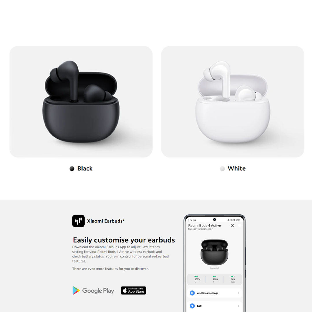 Xiaomi Redmi Buds 4 Active | Advanced Bluetooth | 12mm dynamic driver | Fast charging | Earbuds with 1 Year Warranty