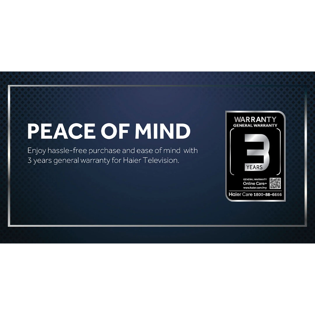 HAIER 50"/85" 4K UHD Android HQLED TV H50S5UG PRO/H85S5UG PRO | MEMC | HQLED | Far Field Voice Recognition | Android 11 | Chromecast | Google Assistant | HDMI | USB | Android TV with 3 Year Warranty