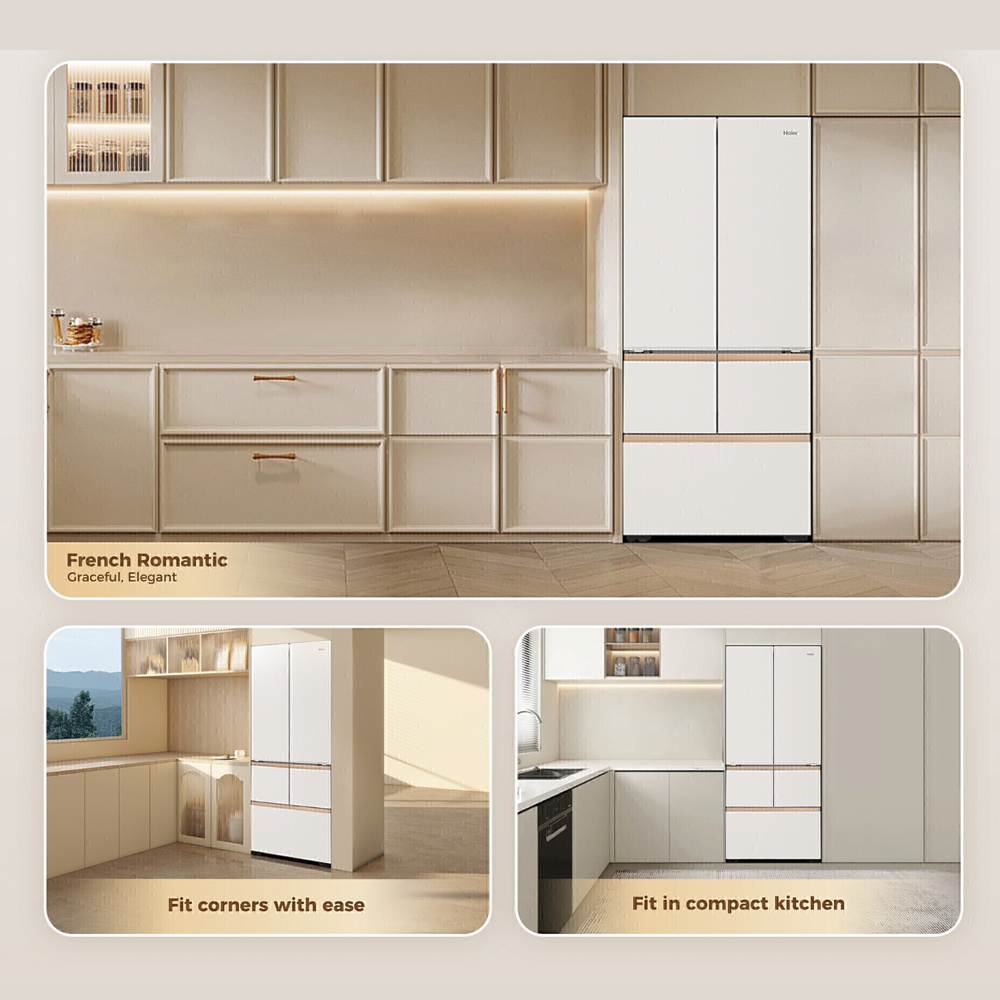 HAIER 616L Multi Doors Twin Inverter Refrigerator HRF-IM616FG(W)U1 | 0cm Seamlessly Built In | Fresher Shield | Smart Ice | HCS Humidity Zone