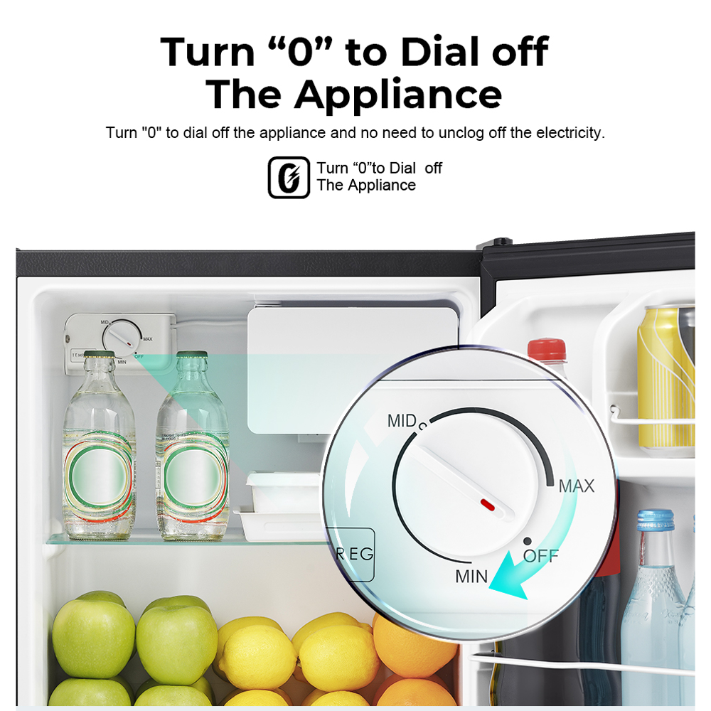 HISENSE 60L Minibar RR60D4ABN Single Door Fridge Mini Bar Refrigerator | Reversible Door | Separate Chiller Zone | Adjustable Thermostat