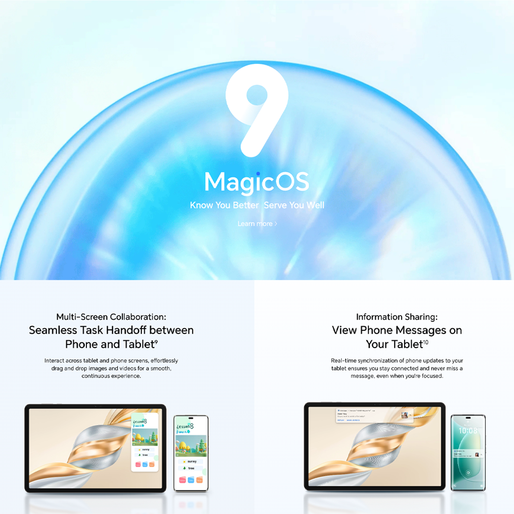 HONOR Pad X9a LTE 8GB+8GB+256GB / Wi-Fi 8GB+8GB+128GB | 11.5 inch | 8MP Rear Camera | Qualcomm SM6225 Snapdragon 685 (6 nm) | Li-Po 8300 mAh, 35W wired