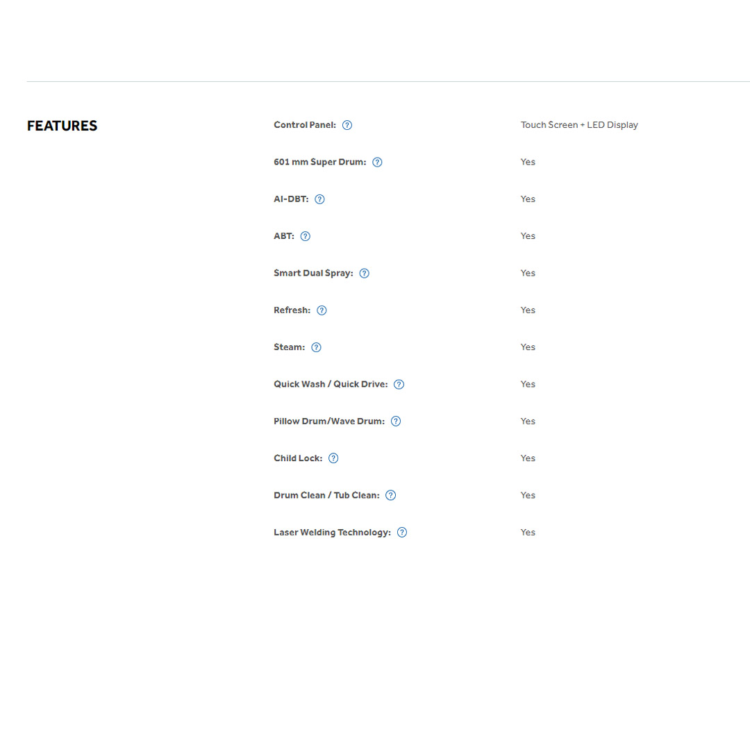 HAIER 15KG Super Inverter Front Load Washing Machine HW150-BP14986ES8 | Super XL Drum | Laser Welding Technology | Steam Wash