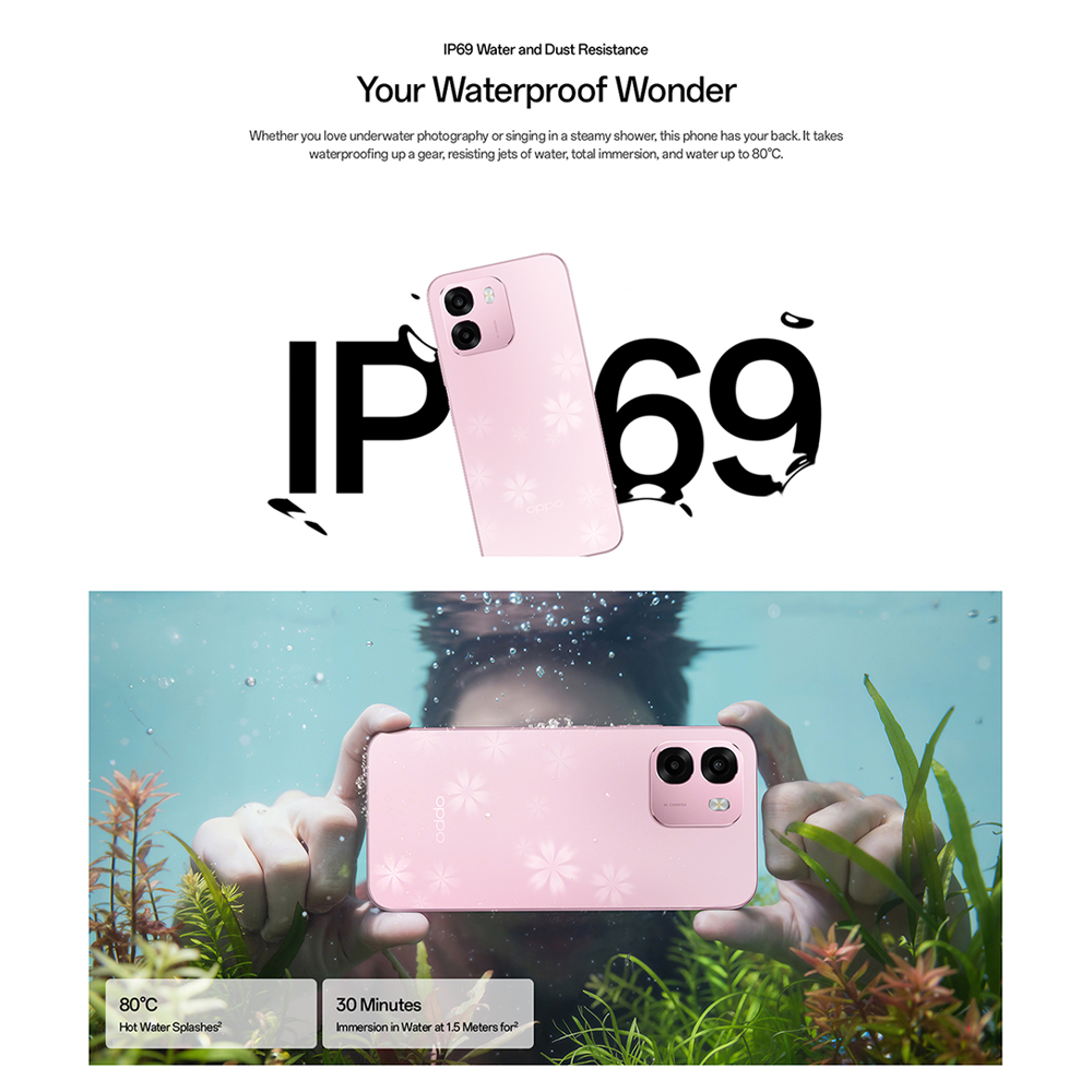 OPPO A6 5G 8GB+256GB / 8GB+512GB | 7000mAh Large Battery + 45W SUPERVOOCTM Flash Charge | IP69 Water and Dust Resistance | SuperCool VC System | 60-month Fluency Protection