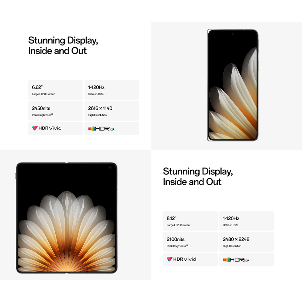 OPPO Find N5 16GB+512GB |  8.12 inches, Foldable LTPO OLED | 50MP Main Camera |  Qualcomm SM8750-3-AB Snapdragon 8 Elite (3 nm) | Si/C Li-Ion 5600 mAh