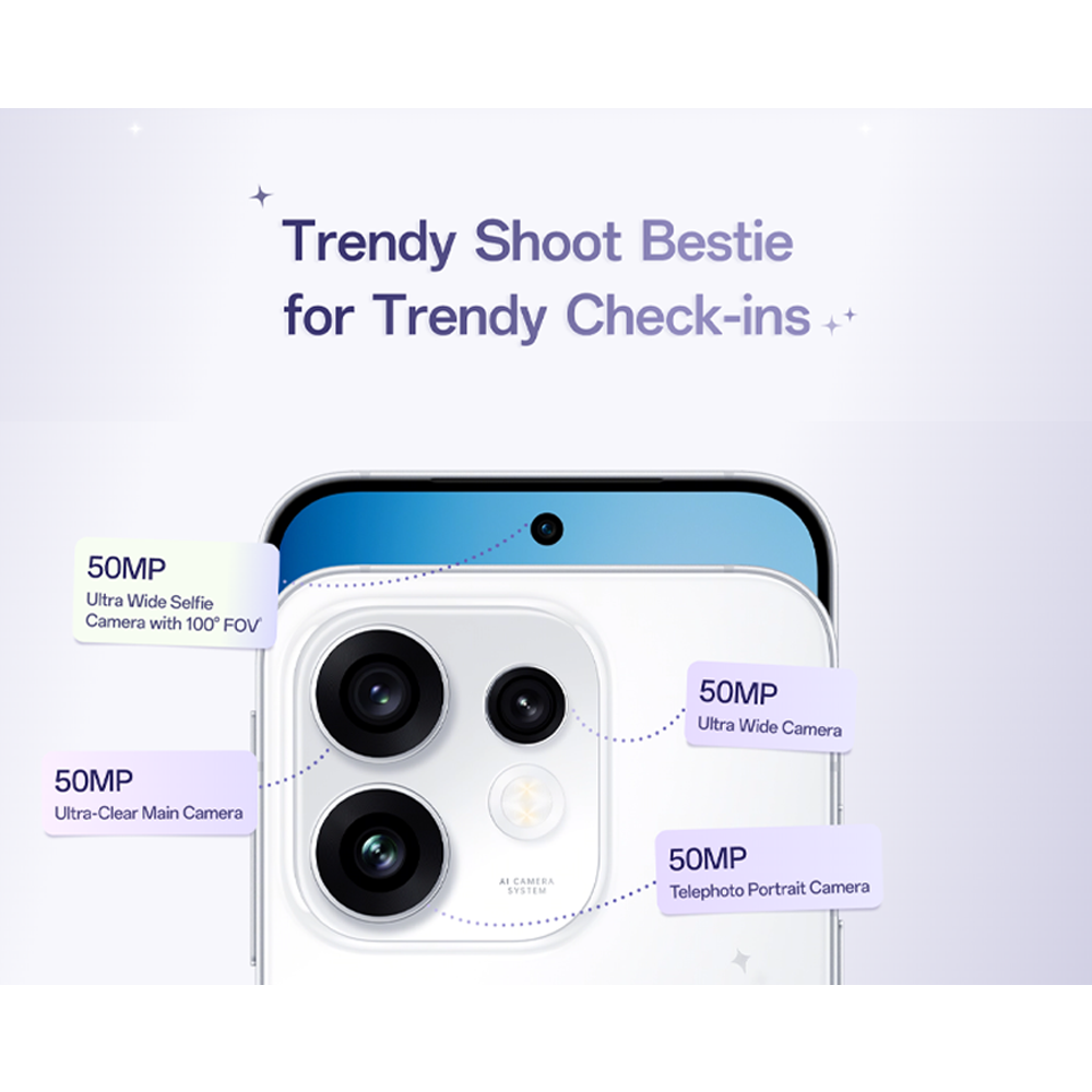 OPPO Reno16 5G 8GB+256GB / 12GB+256GB | 50MP Ultra Wide Selfie Camera | AI Remix Collage | Smart & Smooth ColorOS 16