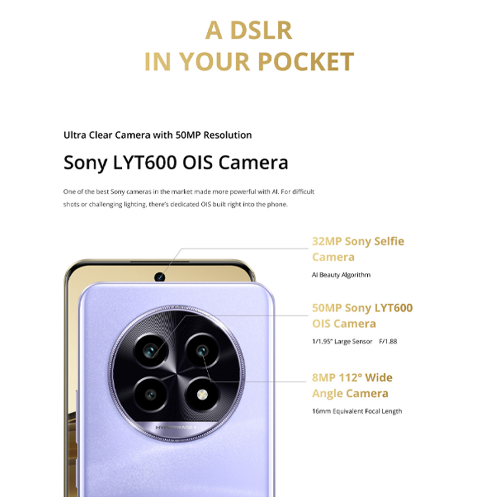 Realme 13 Pro 5G 12GB+512GB | 6.7 inches OLED | 50MP Sony LYT-600 OIS Camera | Snapdragon 7s Gen 2, Octa-core up to 2.4Ghz | Li-Po 5200mAh