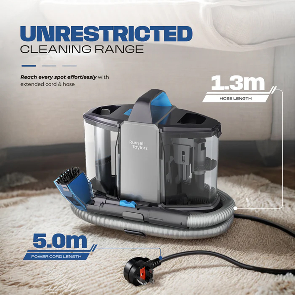 Russell Taylors 500W Multi-Surface Spot Cleaner SC20 | Clean fabrics, mirrors & windows | Portable, lightweight