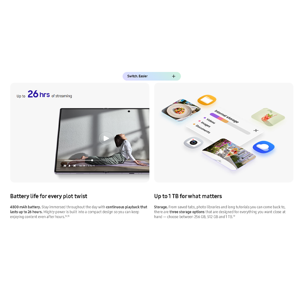 SAMSUNG Galaxy Z Fold8 12GB+256GB/ 12GB+512GB/ 16GB+1TB | 7.6inch, Foldable Dynamic | Rear Camera 50MP | Qualcomm SM8850-1-AD Snapdragon 8 Elite Gen 5 (3 nm) | Li-Po 4800mAh, 45W Fast Charge