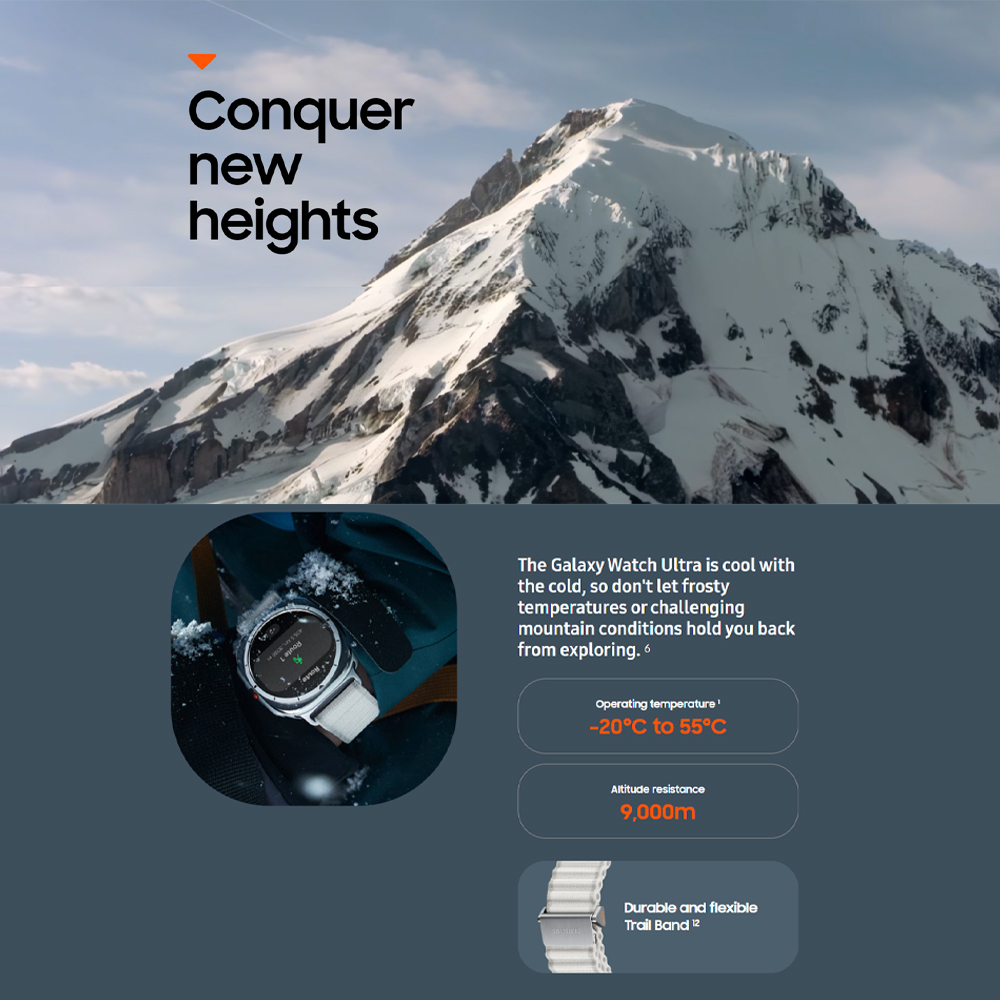 SAMSUNG Galaxy Watch Ultra (LTE) 47mm | 10 ATM water resistance | Immediate Safety Siren | Dual-Frequency GPS