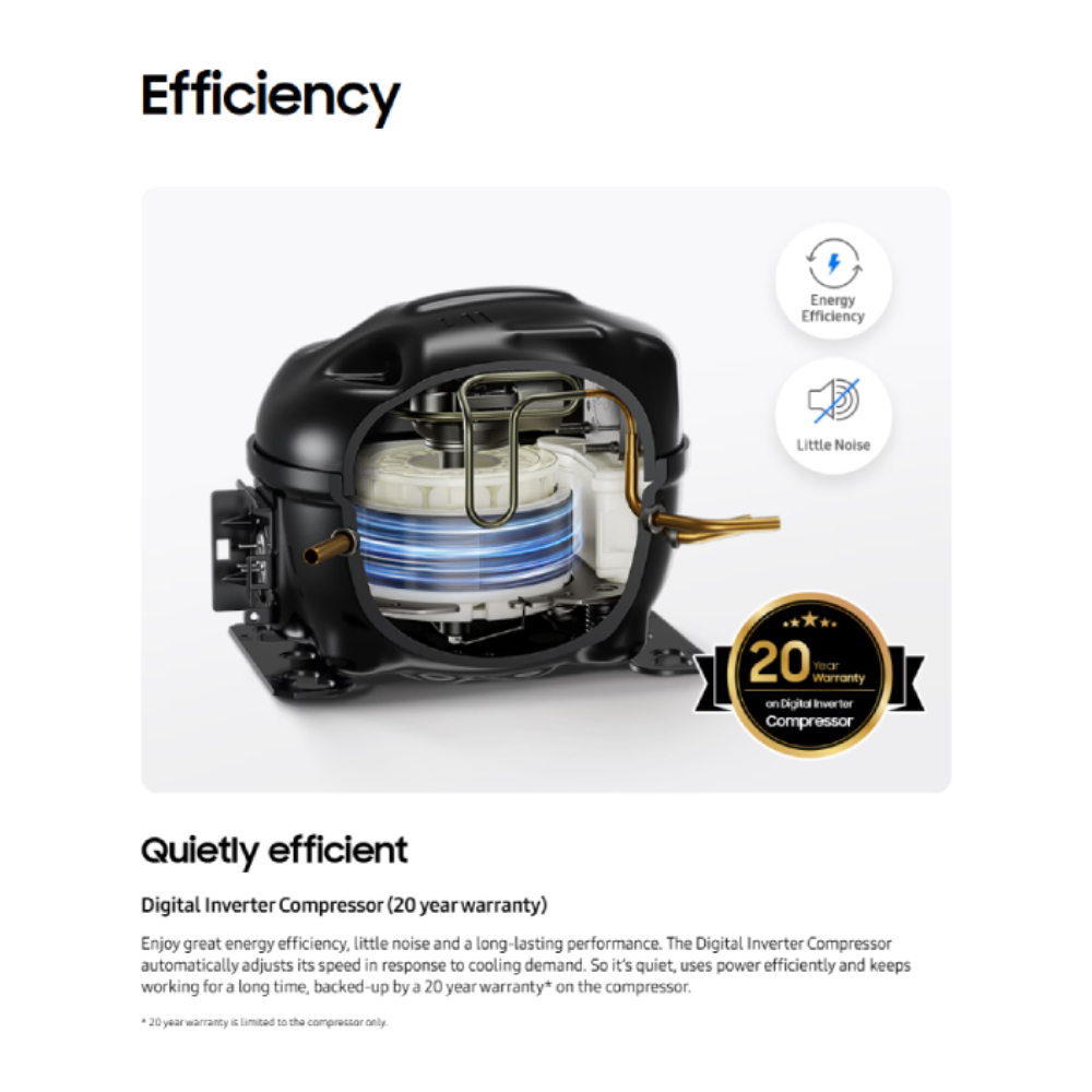 SAMSUNG 617L Bespoke AI SmartThings Digital Inverter Side by Side Refrigerator RS70F65KNFME | SpaceMax Technology | Water & Ice Dispenser Function 