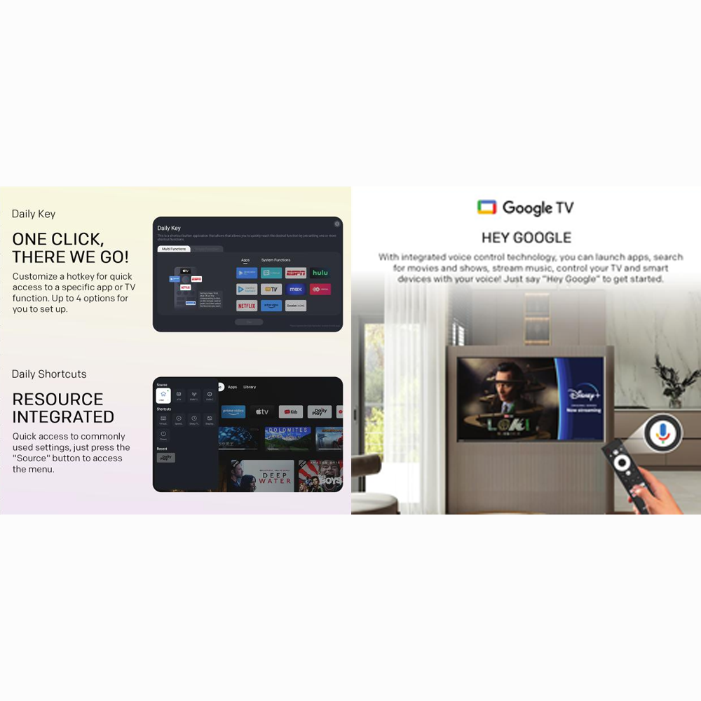 SKYWORTH 43"/50"/55"/60"/65"/75" 43SUE7800/50SUE7800/55SUE7800/60SUE7800/65SUE7800/75SUE7800  4K UHD Eye Care Series Google TV | HDR10 & HLG