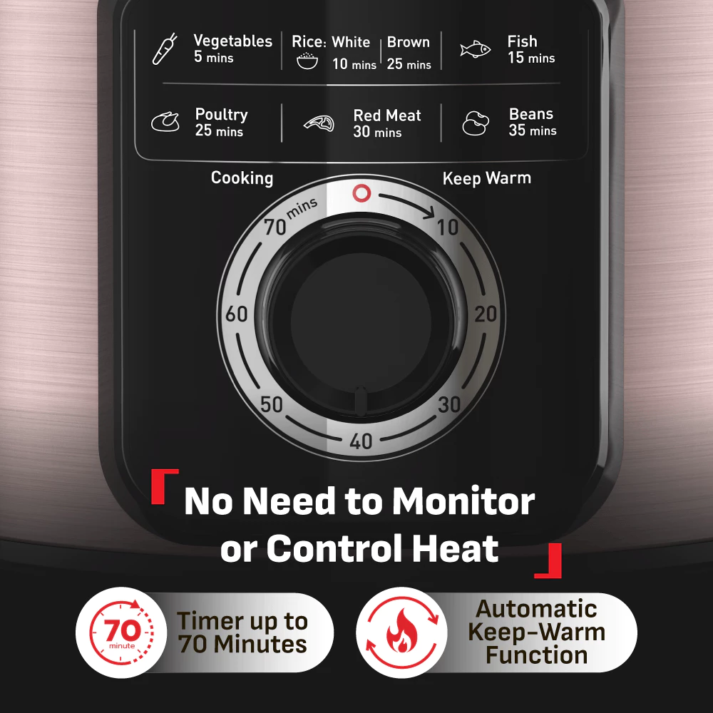 Tefal 6L Effi Cook Multicooker (Pressure Cooker) CY2116 | Cook up to 3x faster | Non stick inner pot | Pre-set timer