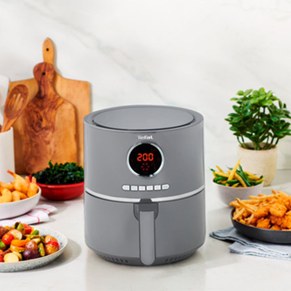 Tefal 4.2L Ultra Fry Healthy Air Fryer Charcoal EY111B40 | 8 Reset Programs | Timer Up to 60 Minutes | Intuitive Digital Interface