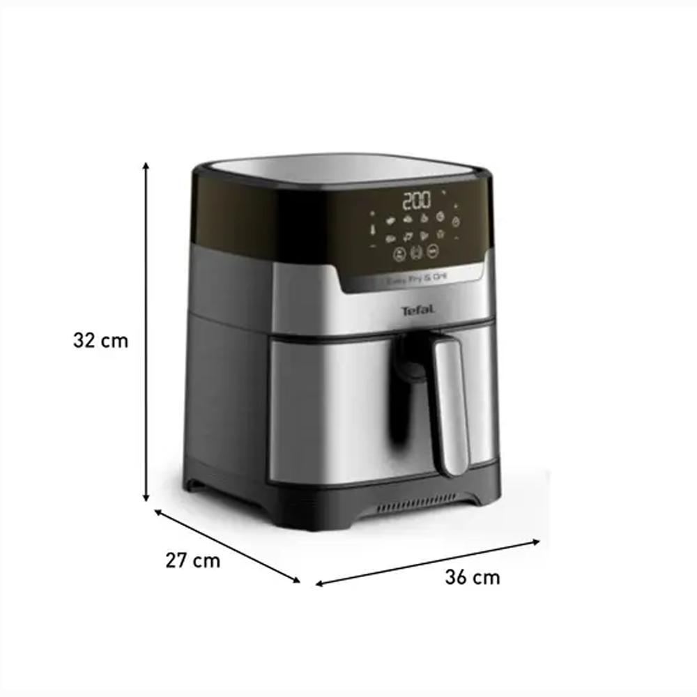Tefal 4.5L Easy Fry & Grill Digital Air Fryer EY505D | 2-in-1 air fryer | Grill technology | Extra Crisp air-frying | Precision touchscreen