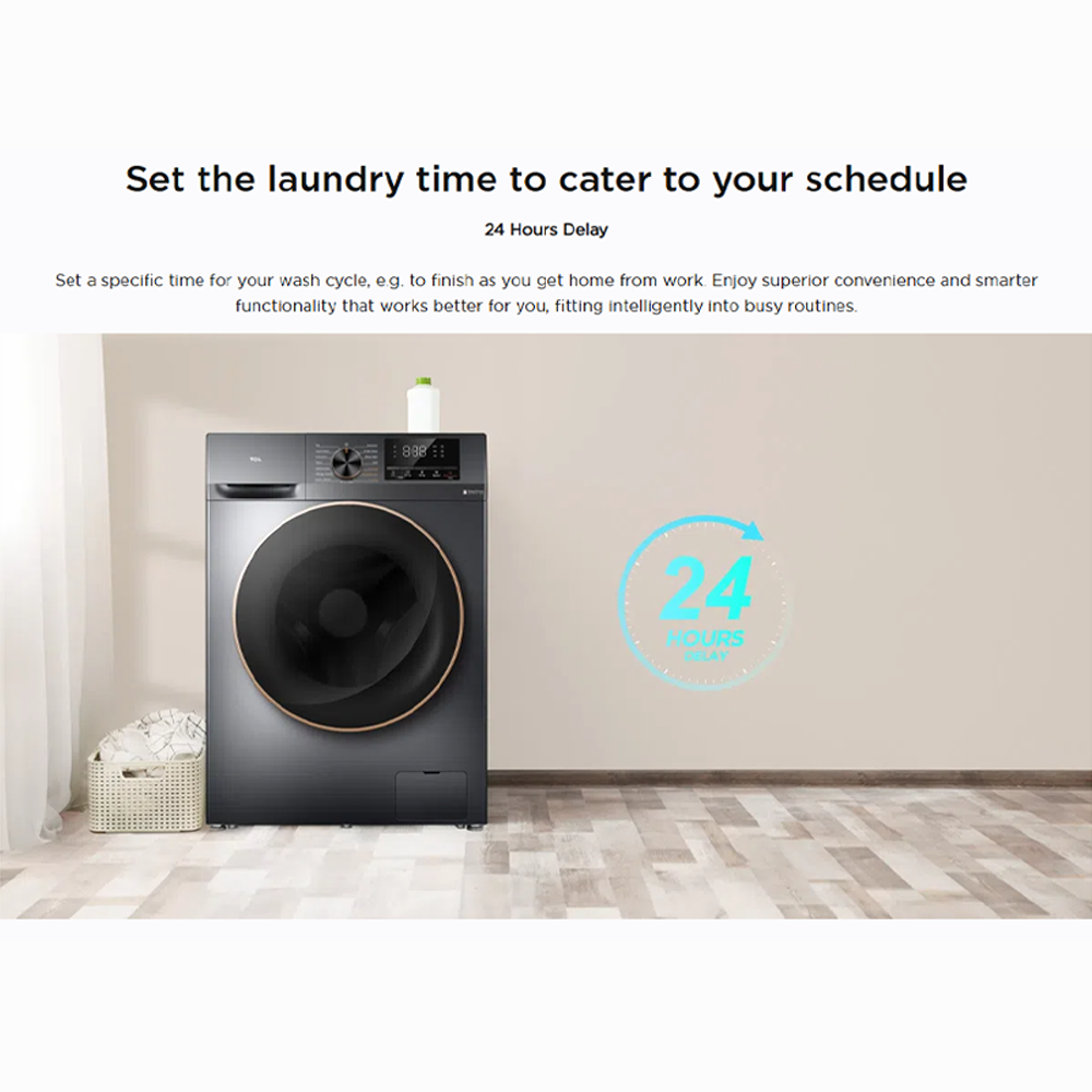 TCL 10.5KG/7KG Inverter Direct Drive Washer Dryer With Full LED Panel TWD105-C31DG | DD Motor | Less Friction More Care
