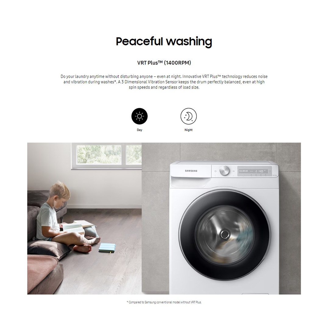 SAMSUNG 10KG Front Load Digital Inverter Washing Machine with Ecobubble WW10T634DLH/FQ | AI Control | Auto Dispense | Eco Bubble™ | Hygiene Steam | Bubble Soak | Washing Machine with 1 Year Warranty