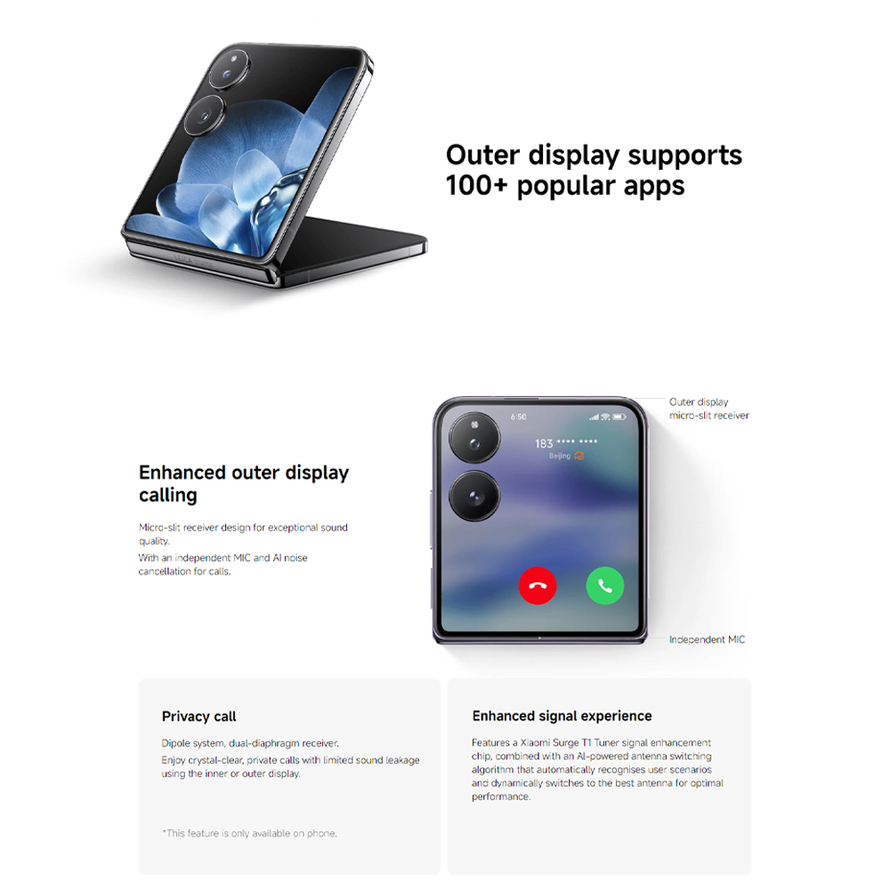 Xiaomi Mix Flip 12GB+512GB | 6.86" | Dual SIM | Android 14, HyperOS | Qualcomm SM8650-AB Snapdragon 8 Gen 3 (4 nm)